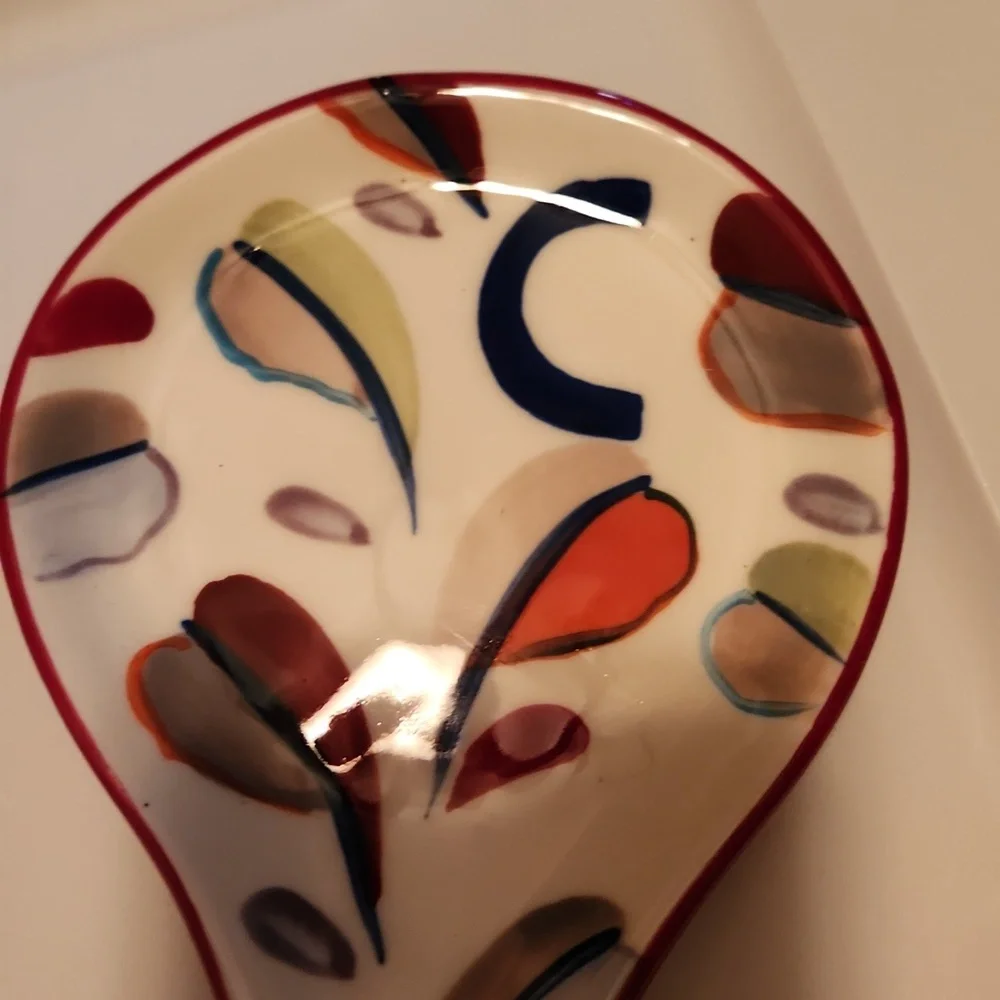 Anthropologie Colorful Ceramic Spoon Rest With The Initial C - Picture 7 of 7